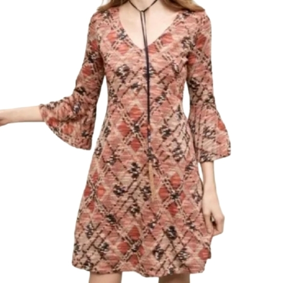 Anthropologie Dresses & Skirts - Anthropologie Maeve Bell Sleeve Dress Erina Boho Festive Fall Dress Size XS